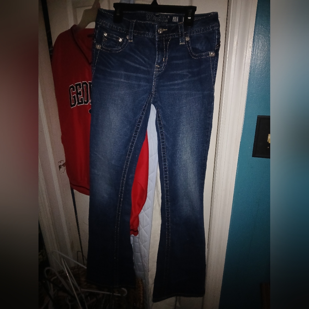 Miss Me Dark Blue Boot Cut Jeans Size 28. Excellent Condition.